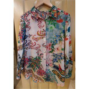 Johnny Was Long Sleeved Printed Blouse